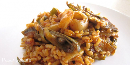 Arroz con sepionet y habas